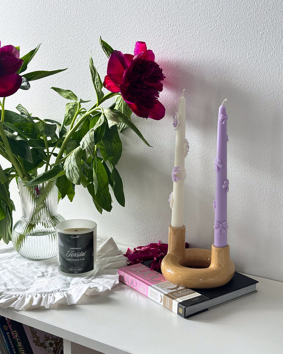 Bow Taper Candle