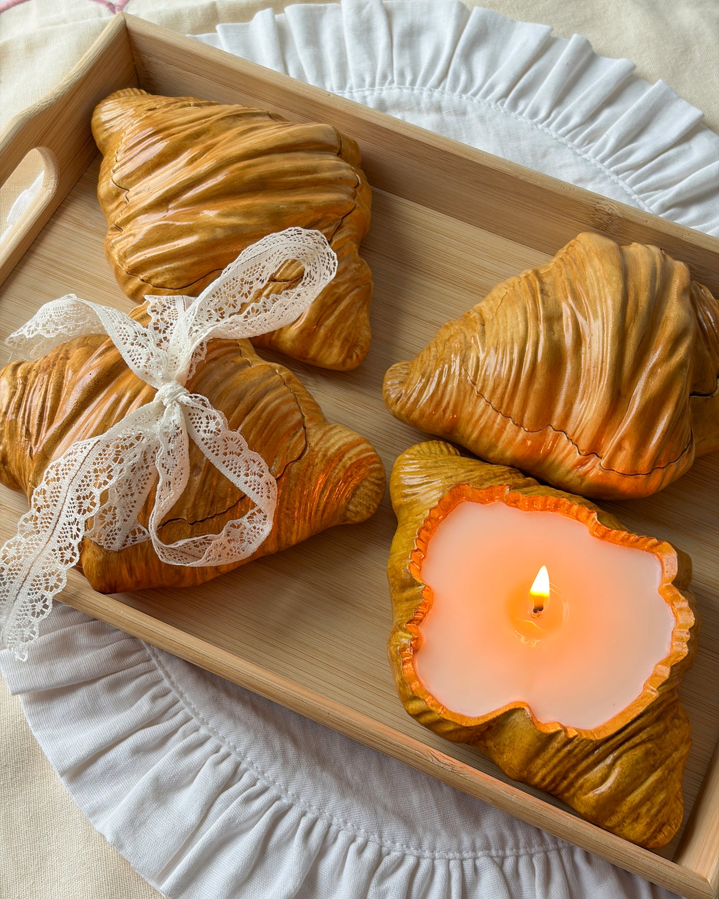 Croissant Candle with Buttery Croissant Scent