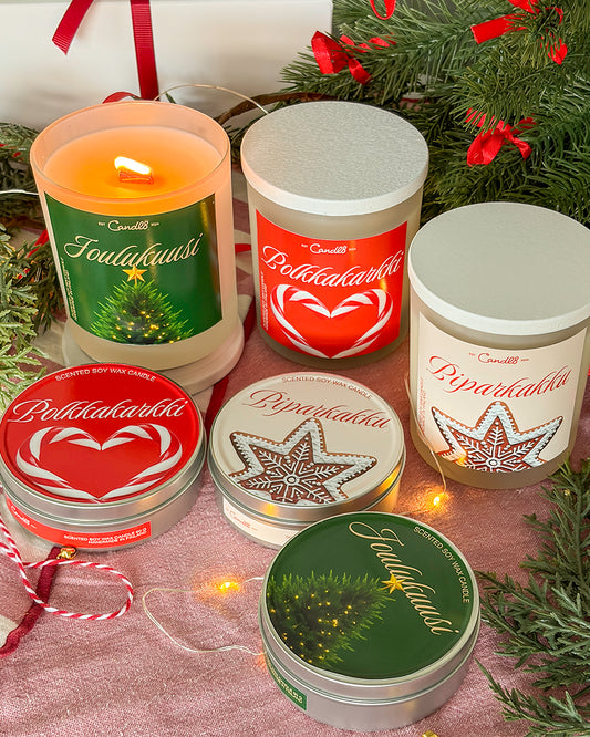"Polkkakarkki" Candle 220g - Candy Cane Scent