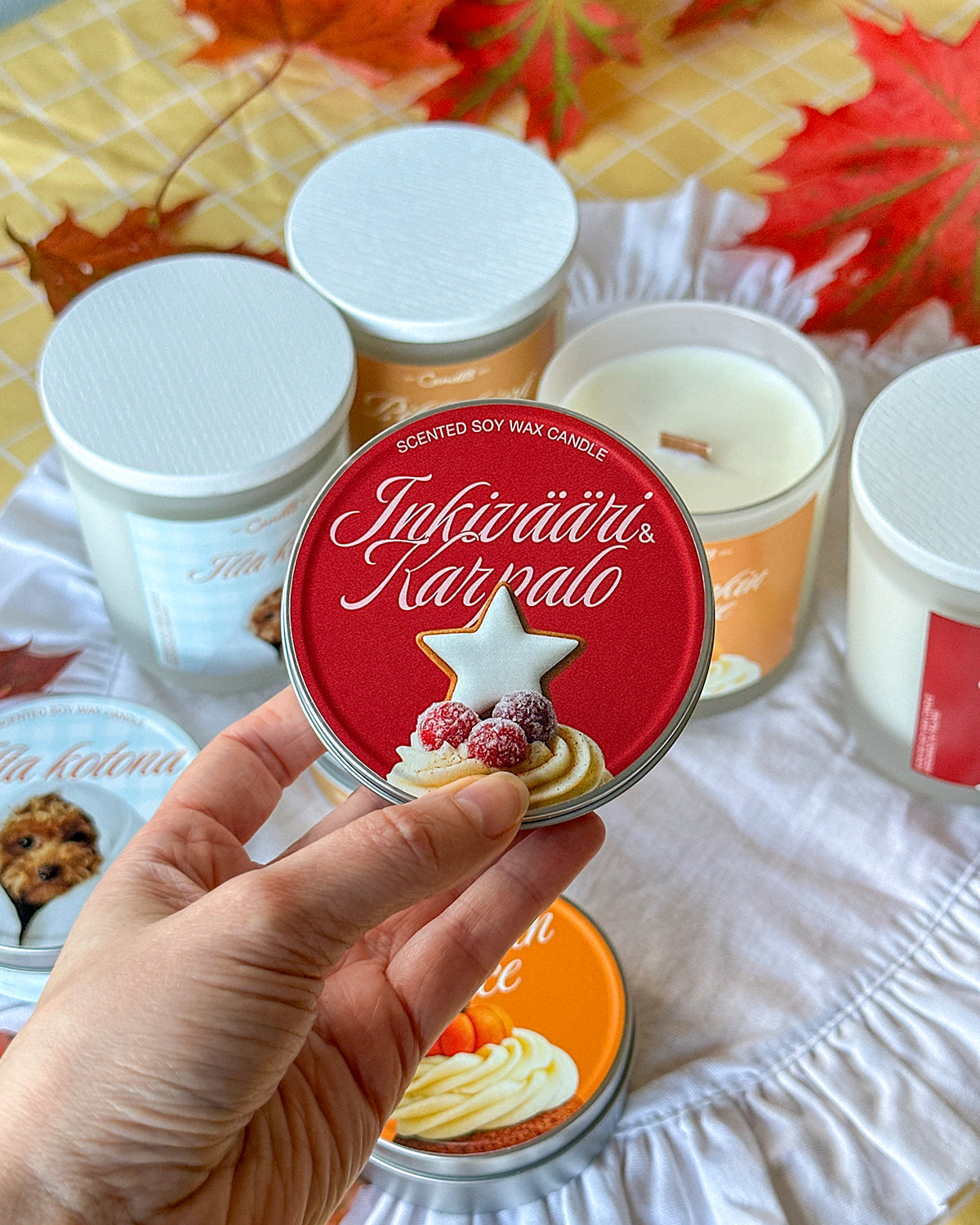 “Inkivääri & Karpalo” Candle 90g – Cranberry & Spiced Ginger Scent