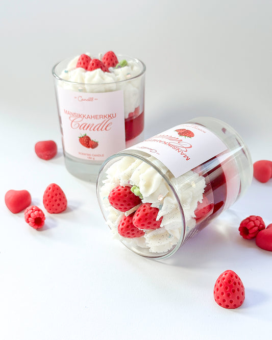 Mansikkaherkku - Strawberry Dessert Candle