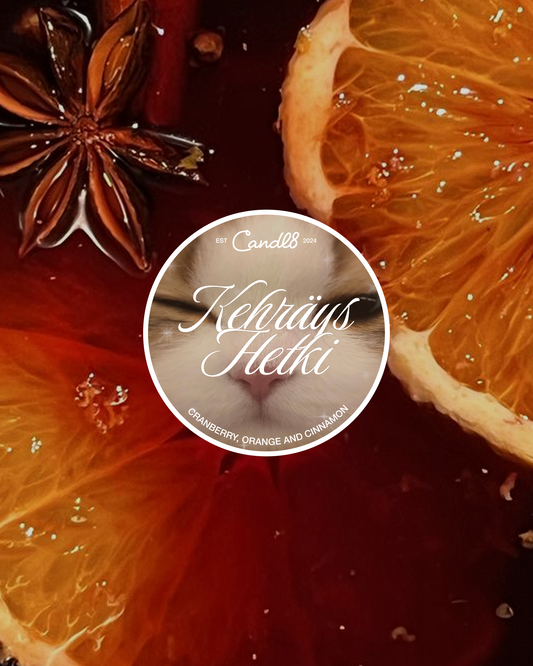"Kehräyshetki" Candle 90g - Cranberry, Orange & Cinnamon Sent