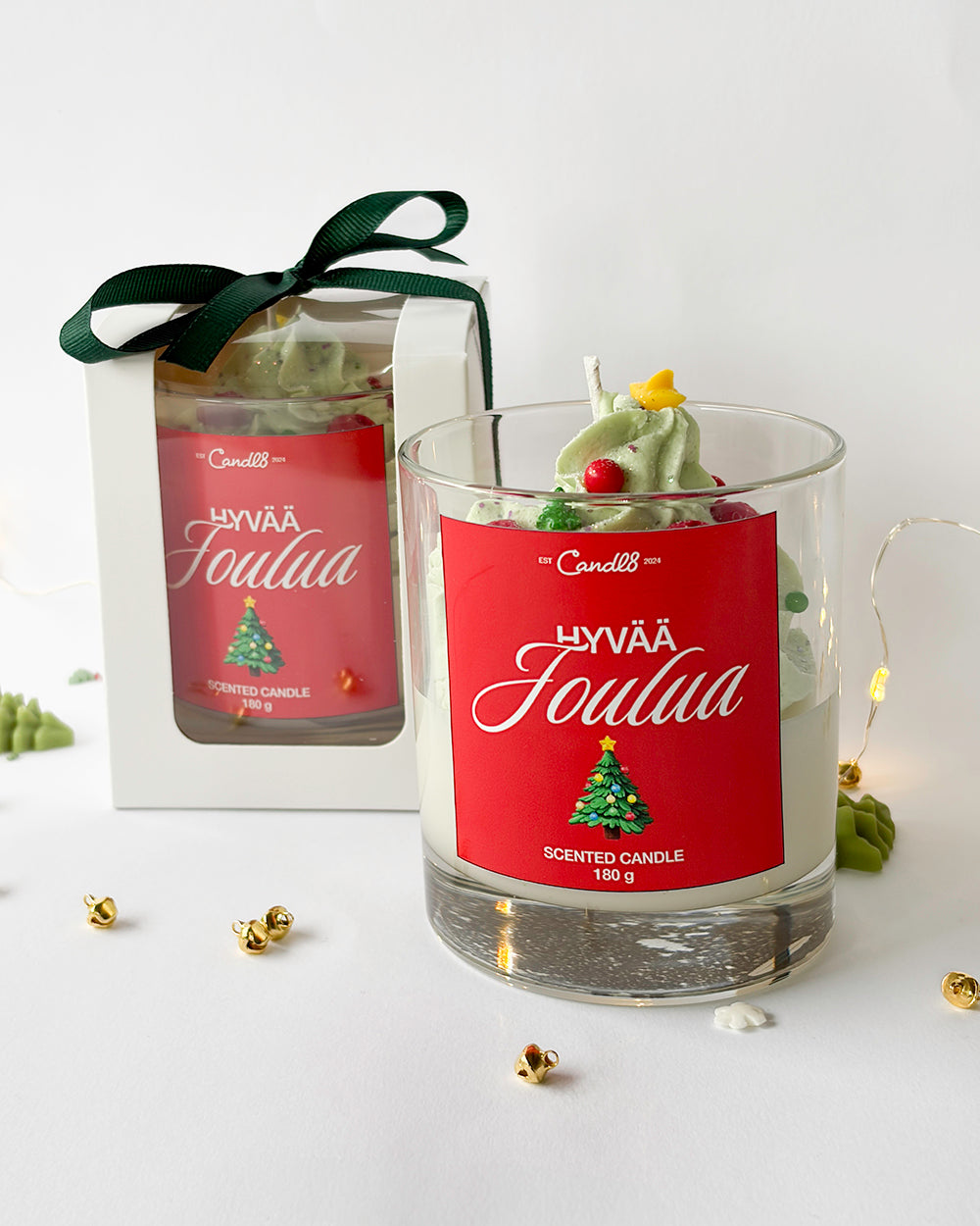 Hyvää Joulua Dessert Candle