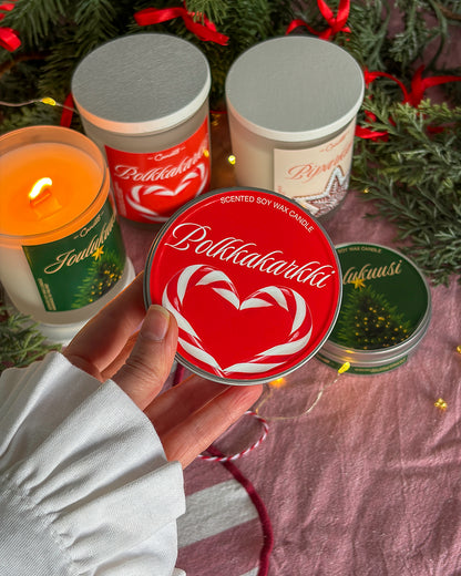 "Polkkakarkki" Candle 90g - Candy Cane Scent