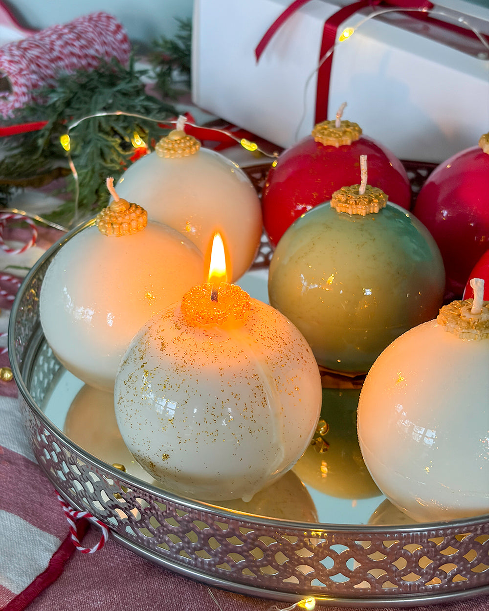 Set of 3 “Christmas Bauble” Candles