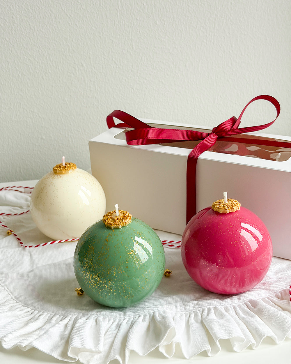 Set of 3 “Christmas Bauble” Candles