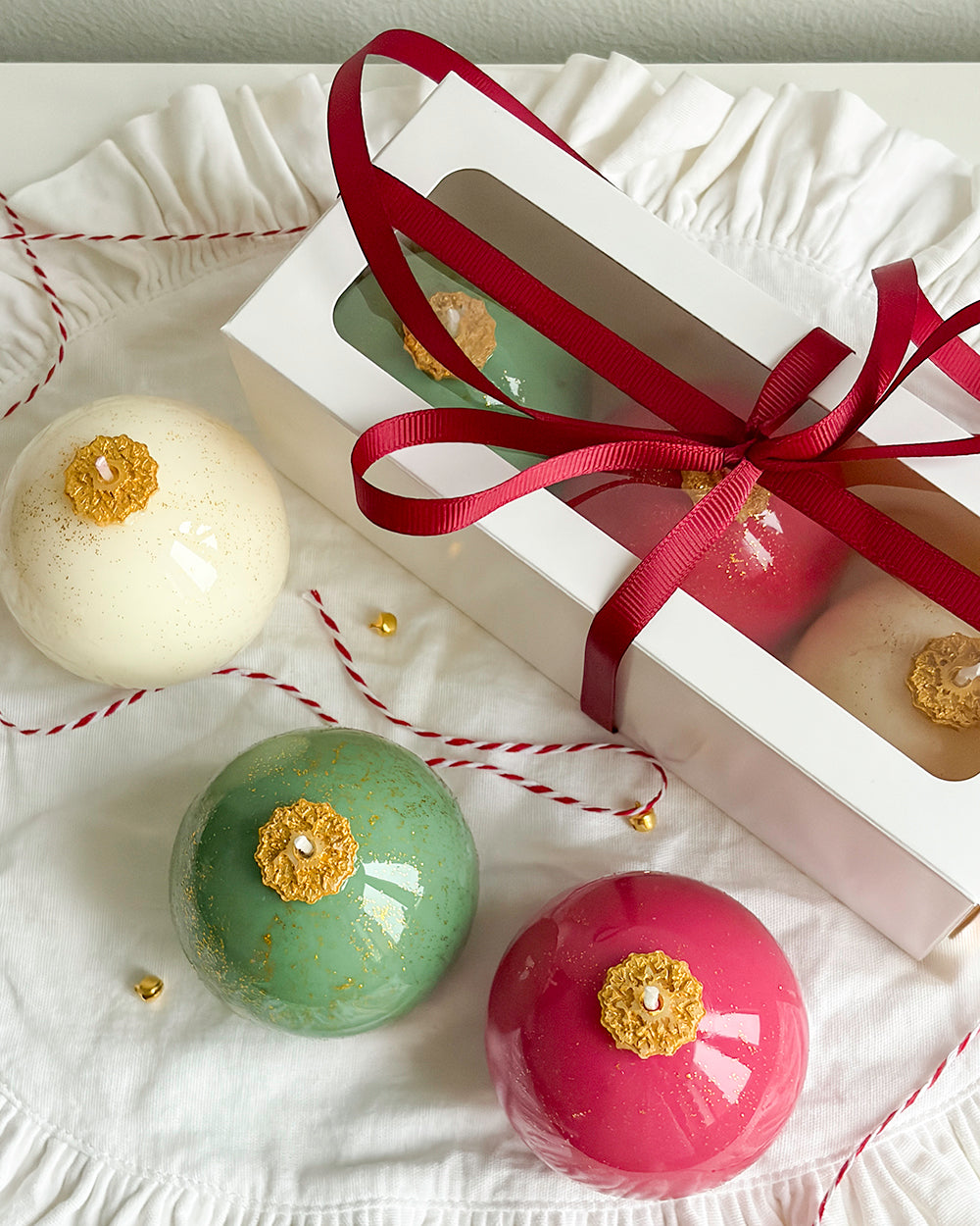 Set of 3 “Christmas Bauble” Candles
