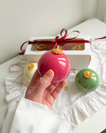 Set of 3 “Christmas Bauble” Candles