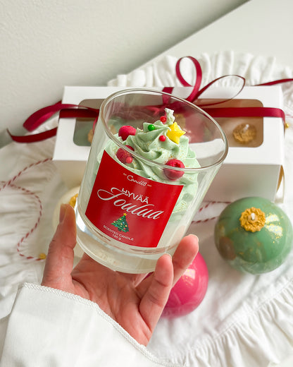Hyvää Joulua Dessert Candle