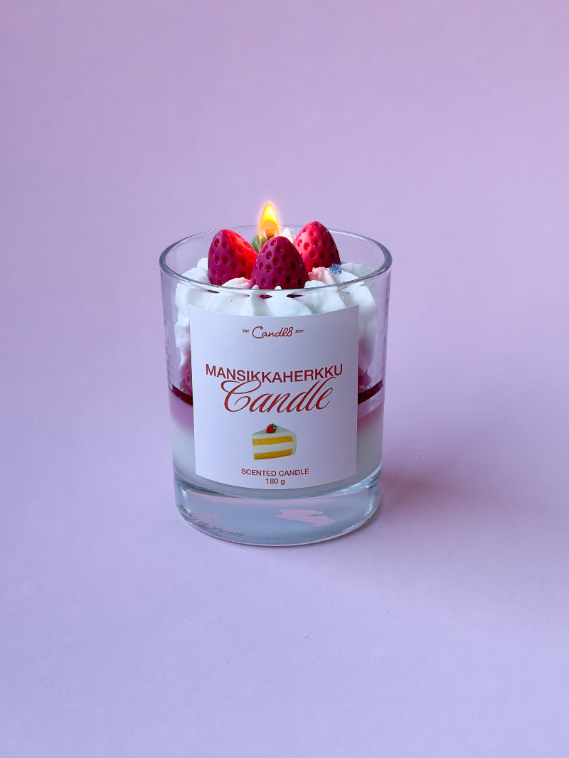 Mansikkaherkku - Strawberry Dessert Candle