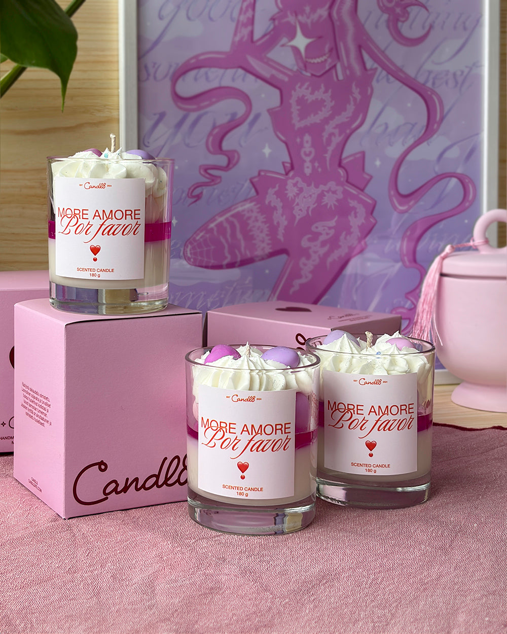 More Amor Por Favor – Sweet Heart Dessert Candle