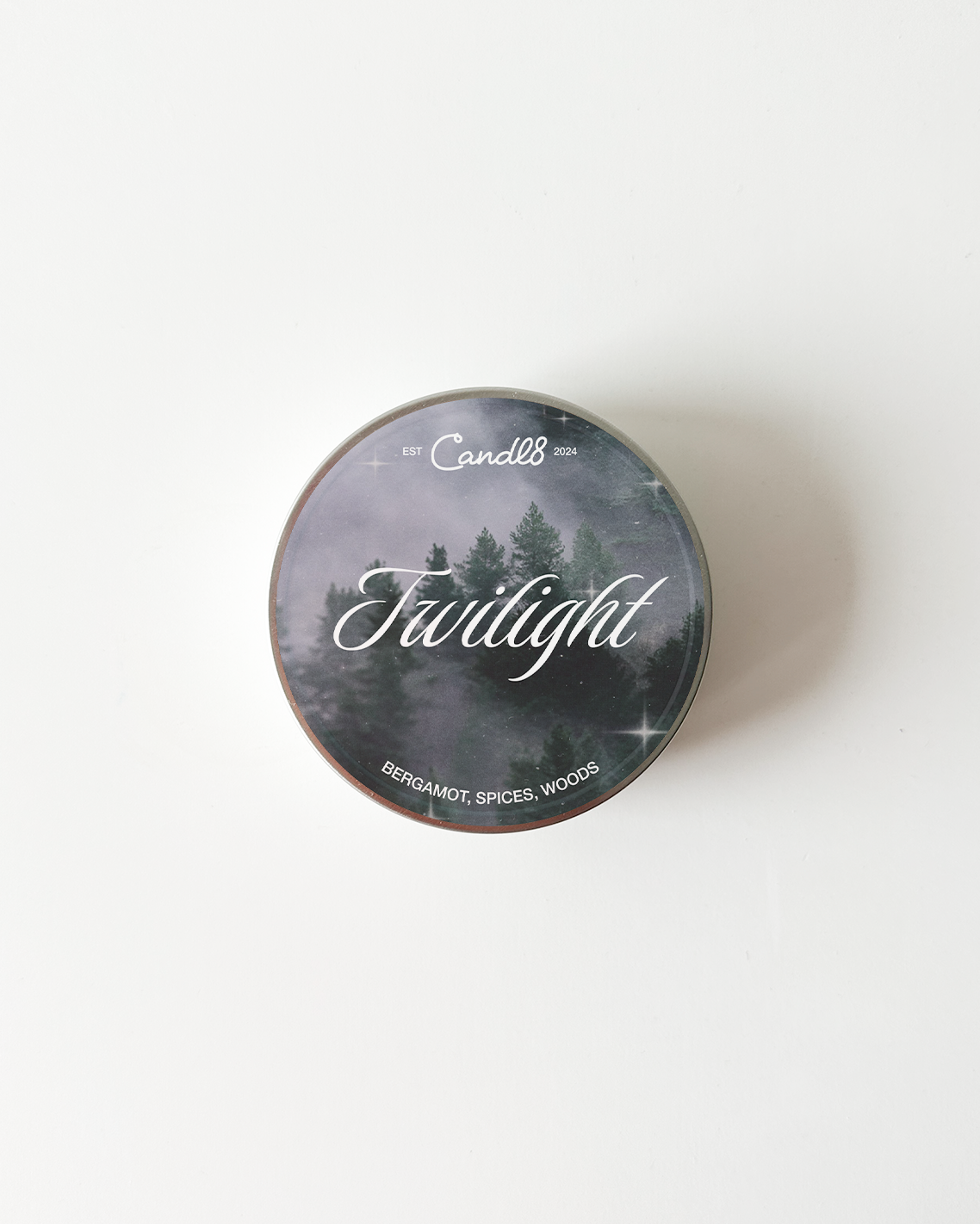 "Twilight" Candle 90g - Bergamot, Spices & Woods Scent